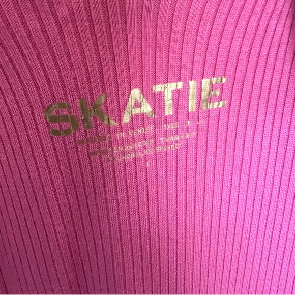 NEW Skatie Amelia Ribbed Twist Cutout Midi Tank Dress Pink Size Large NWT - Picture 8 of 12